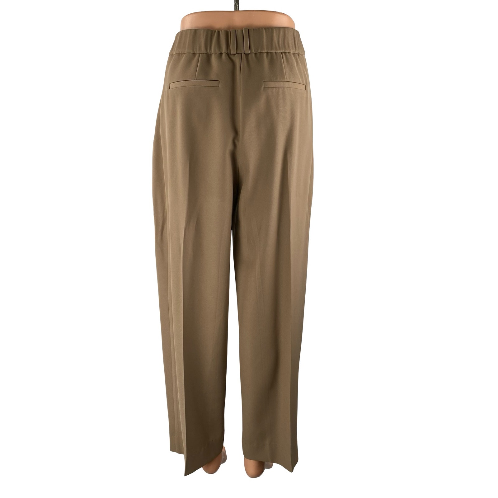 New Re Ona Women's Tan Pleated High Rise Straight Curve Trousers Pants Size Xs — image 4 of 6